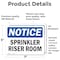 Signmission Sprinkler Riser Room, 7 in W x Rectangle, Vinyl Decal OS-2PACK-NS-D-57-L-16613 - alternate 3